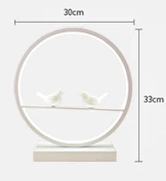 OUDELADI Angel doll table lamp bedside Romantic warm Couple desk lamp Modern home living room decor Bird table lamp